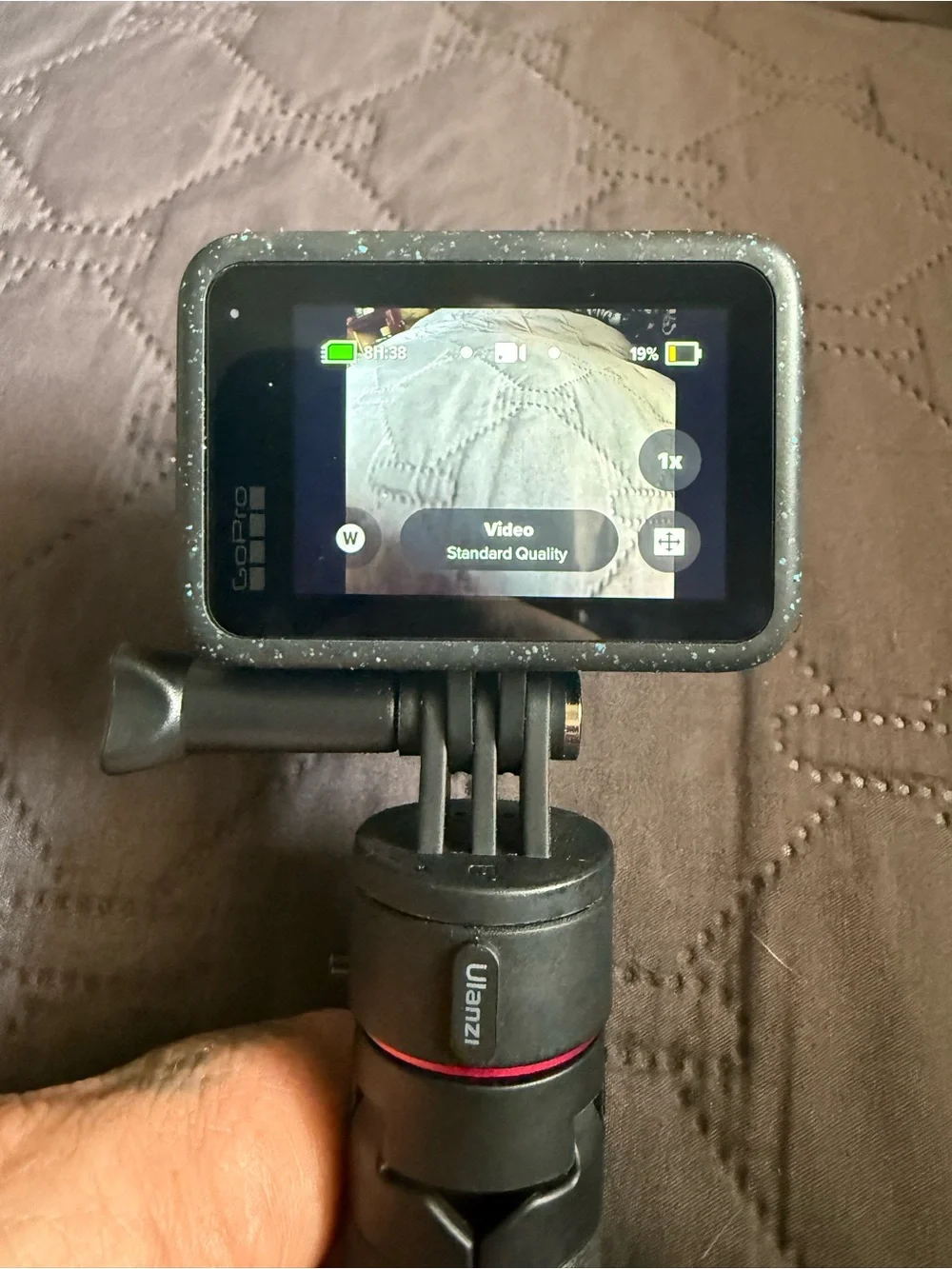 GoPro Black Speckled Action Camera with Blue Logo